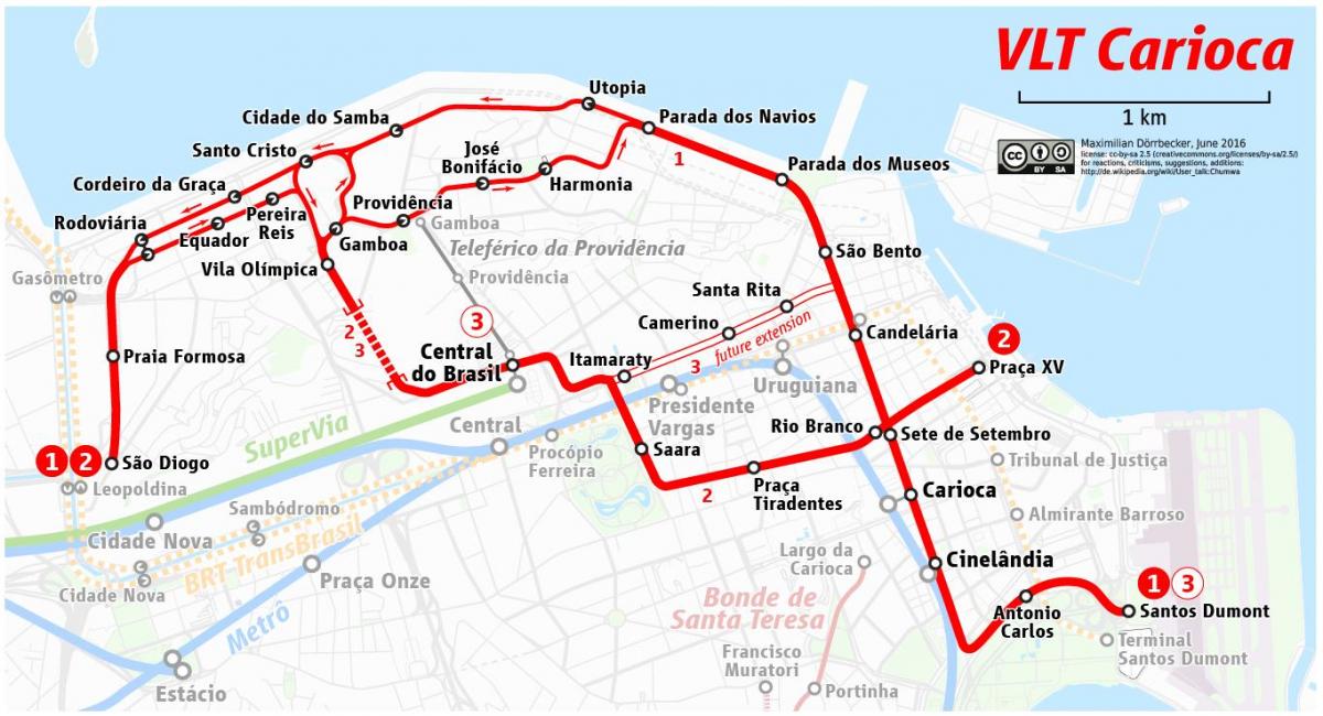 Karta över VLT-Rio de Janeiro