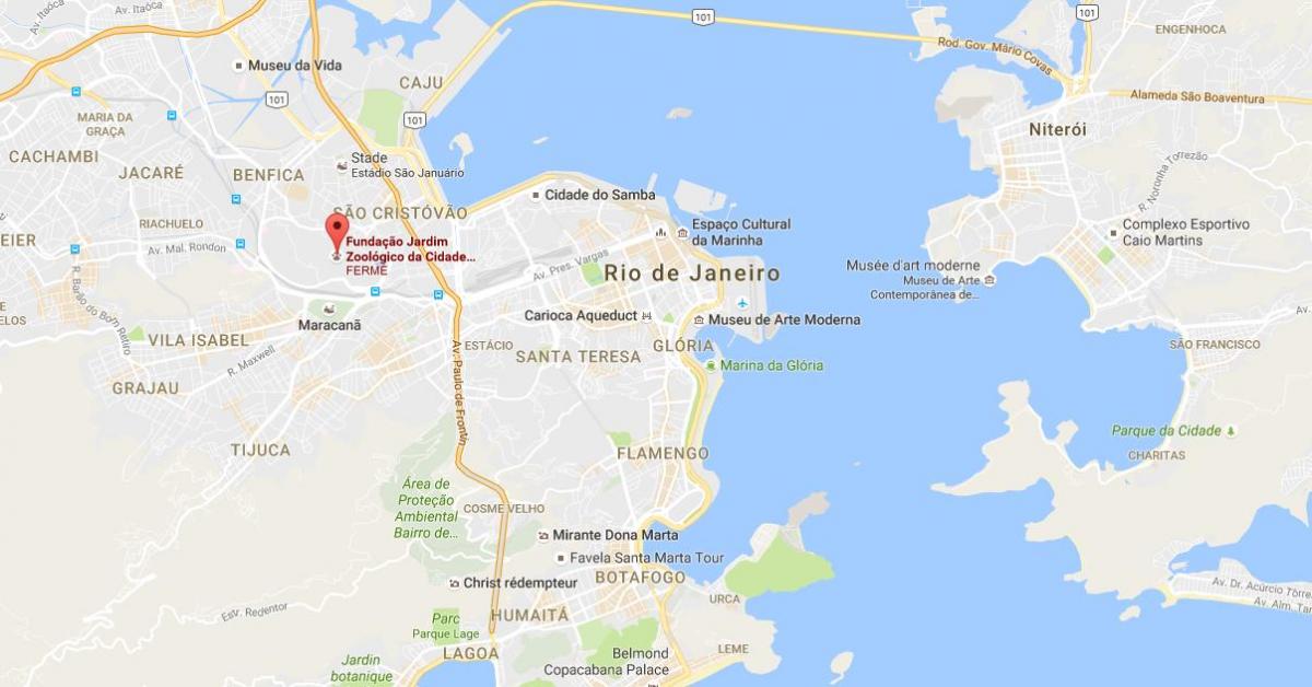 Karta över Zoo i Rio de Janeiro