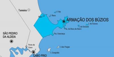 Kartan över Armação dos Búzios kommun