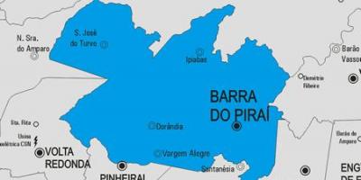 Karta över Barra do Piraí kommun