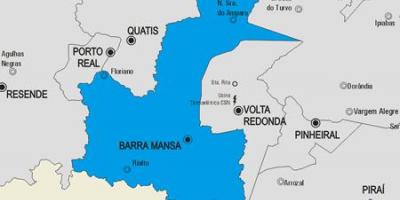 Karta över Barra Mansa kommun