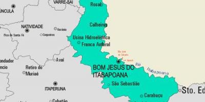 Karta över Bom Jesus do Itabapoana kommun