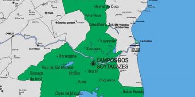 Karta över Carapebus kommun