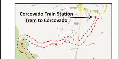 Karta över Corcovado tåg