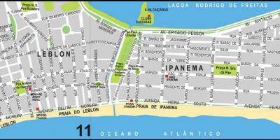 Karta över Ipanema-stranden