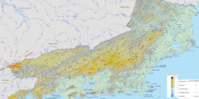 Karta av lättnad delstaten Rio de Janeiro