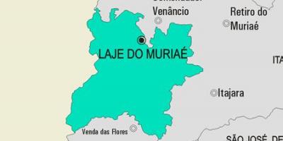 Karta över Lajes do Muriaé kommun
