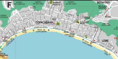 Karta över stranden i Leme