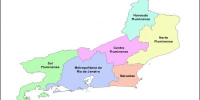 Karta över mesoregions Rio de Janeiro