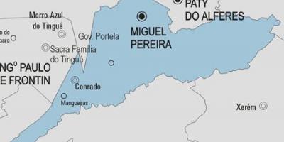 Karta över Miguel Pereira kommun