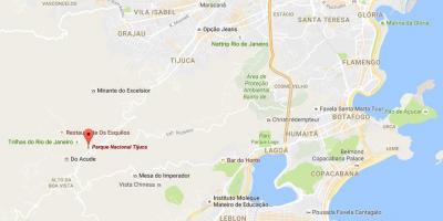Karta över nationalparken Tijuca