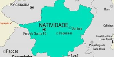 Karta över Natividade kommun