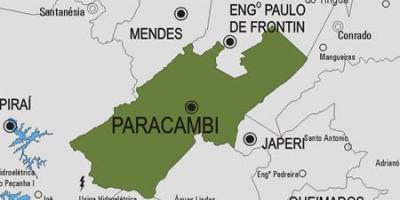 Karta över Paracambi kommun
