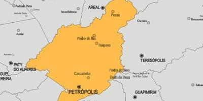 Karta över Petrópolis kommun