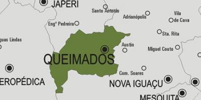 Karta över Queimados kommun
