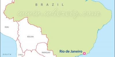 Karta över Rio de Janeiro i Brasilien