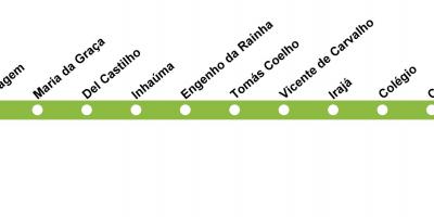Karta över Rio de Janeiro metro - Linje 2 (grön)