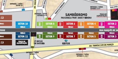 Karta över Sambódromo