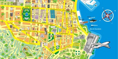 Karta över sevärdheter Rio de Janeiro