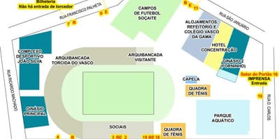 Karta över stadion São Januário