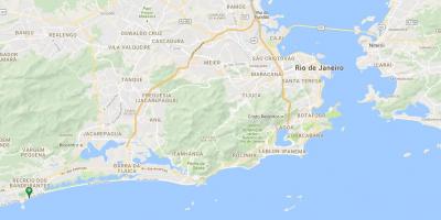 Karta över stranden Recreio dos Bandeirantes