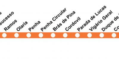 Karta över SuperVia - Line Saracuruna