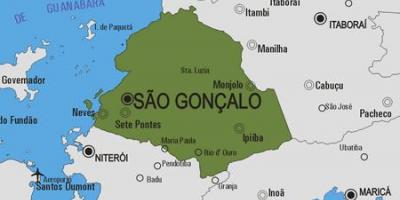 Karta över São Gonçalo kommun