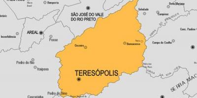 Karta över Teresópolis kommun