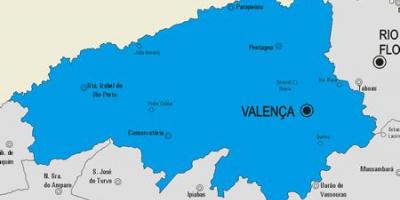 Karta över Valença kommun